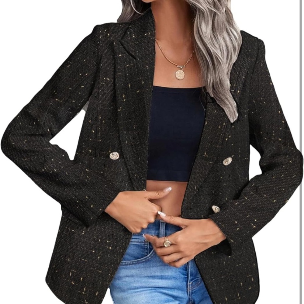 Mina Self Tweed Blazer Jacket For Women